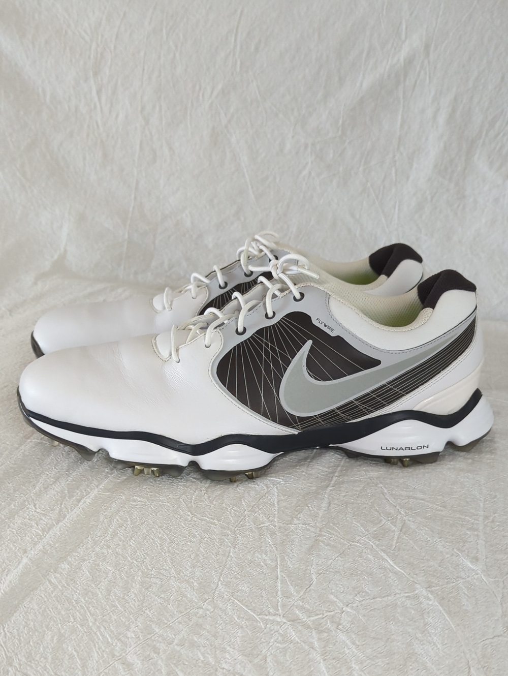 Nike Lunar Control II Golf Shoes White Grey Silver 552073-101 Men Size 11.5